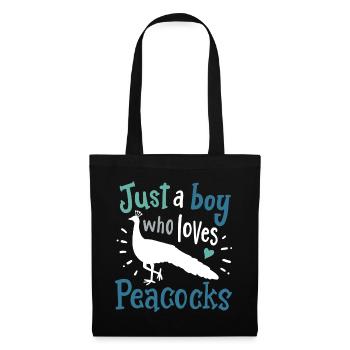 Paons oiseaux paon amoureux de paon - Sac en tissu - noir - Devant