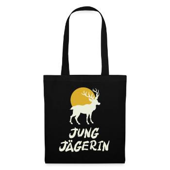 Jungjägerin Jungjäger Jägerin Jagd Papa Jungjäger - Stoffbeutel - Schwarz - Vorne