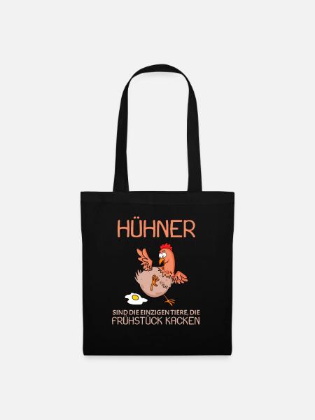 Landwirt Landwirte Huhn Hühner Spruch - Stoffbeutel - Schwarz