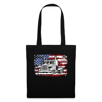 Camion USA Drapeau Chauffeur de camion - Sac en tissu - noir - Devant