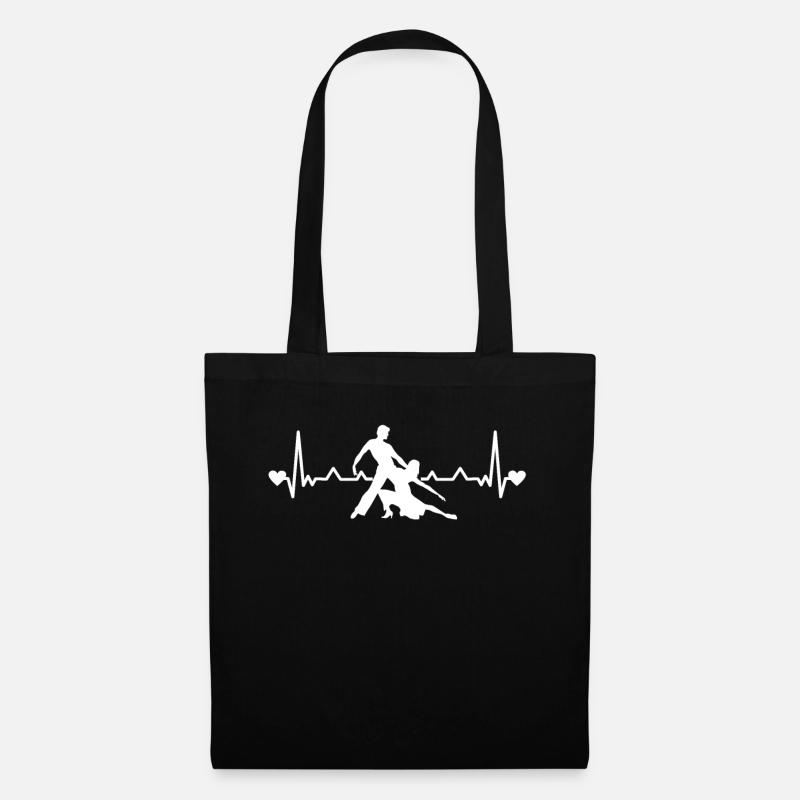 Heartbeat ECG Danza latina coppia danza salsa - Borsa di stoffa - nero