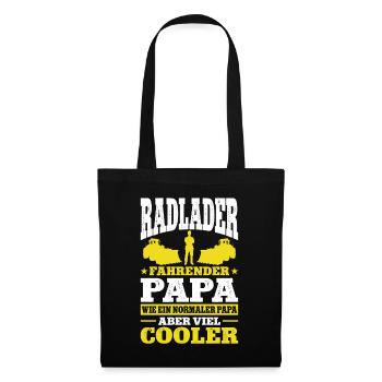 Radladerfahrer Papa Geschenk Radlader Bagger - Stoffbeutel - Schwarz - Vorne