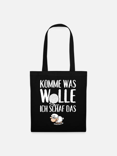 Komme was Wolle ich Schaf das - Stoffbeutel - Schwarz