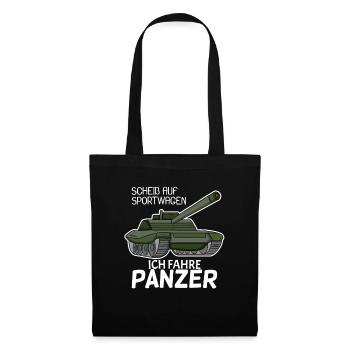 Panzer Militär Geschenk - Stoffbeutel - Schwarz - Vorne