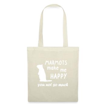Marmotte Happy Renard Alpes Montagnes Nature cadeau - Sac en tissu - nature - Devant
