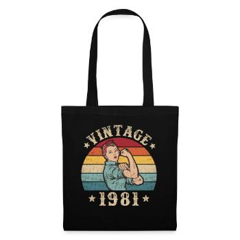 40th Birthday 40 Year Old Gift Wife Born 1981 - Tote Bag - black - Front