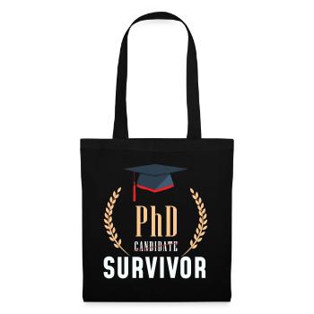 Doctorat doctorat Doctorat Dissertation d’étudiant Diplômé - Sac en tissu - noir - Devant