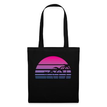Palm Tree Tropical Summer Retro - Tote Bag - black - Front
