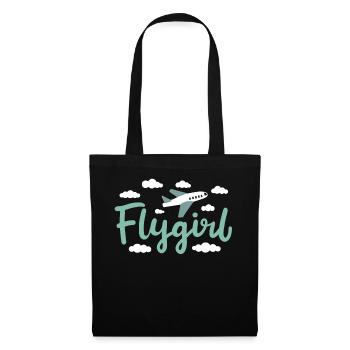 Pilot Girl Flight Attendant Aircraft Aviation - Sac en tissu - noir - Devant