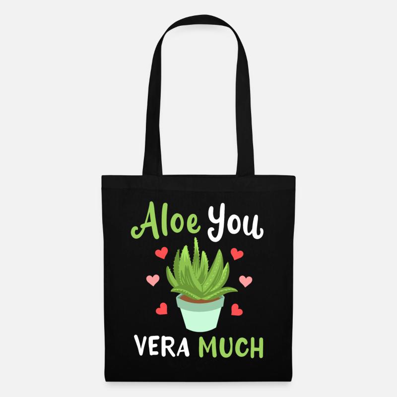 Aloe Vera Sukkulente - Stoffbeutel - Schwarz