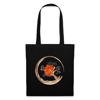 Qigong Bonsaï Circle Symbole de l’énergie chinoise - Sac en tissu - noir - Devant