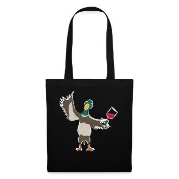 Sweet duck duck with red wine invites you to drink - Tote Bag - black - Front