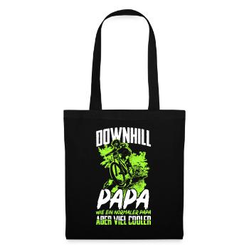 Downhill Papa Geschenk Mountainbiker MTB Radfahrer - Stoffbeutel - Schwarz - Vorne