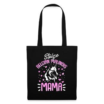 Stolze Belgian Malinois Mama Hunde Geschenk - Stoffbeutel - Schwarz - Vorne