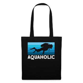 Aquaholic Scuba Diver Apnea Snorkel Diving - Tote Bag - black - Front