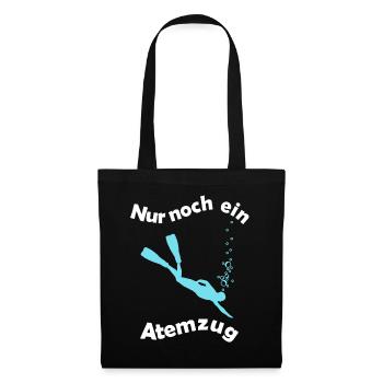 Nur noch ein Atemzug Apnoetaucher - Stoffbeutel - Schwarz - Vorne