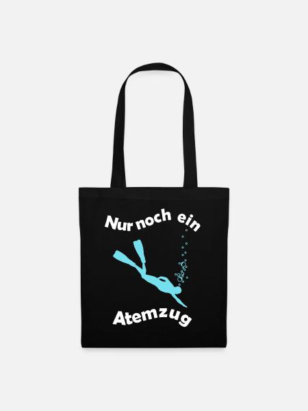 Nur noch ein Atemzug Apnoetaucher - Stoffbeutel - Schwarz