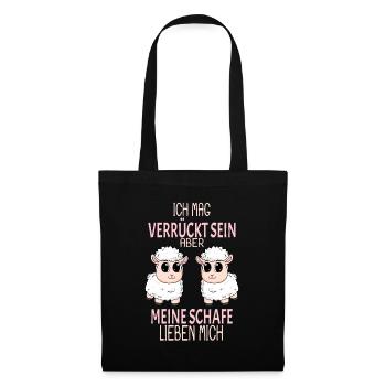 Schaf Schafe Spruch Geschenk - Stoffbeutel - Schwarz - Vorne