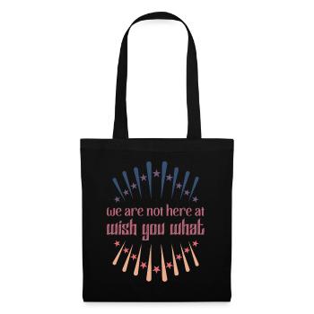 We are not here at wish you what Denglisch Retro - Stoffbeutel - Schwarz - Vorne