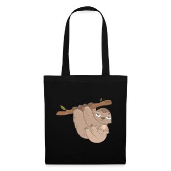 Paresseux Mère Avec enfant ou frères et sœurs Bébé - Sac en tissu - noir - Devant