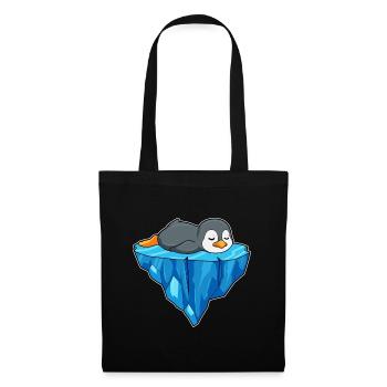 Pinguin Eisscholle - Stoffbeutel - Schwarz - Vorne