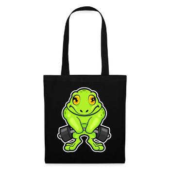 Bodybuilder Grenouille Bodybuilding Barre, Bodybuilding - Sac en tissu - noir - Devant