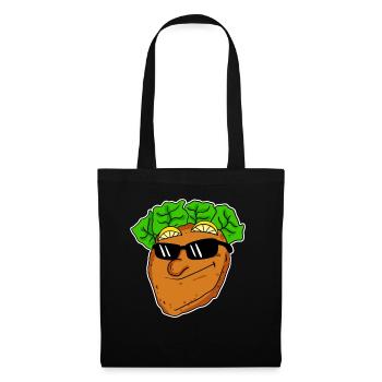 Cooles Schnitzel mit Sonnenbrille - Stoffbeutel - Schwarz - Vorne