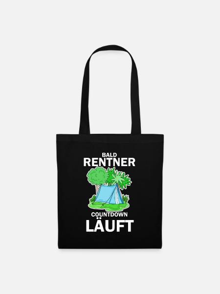 Bald Rentner Countdown läuft - Stoffbeutel - Schwarz