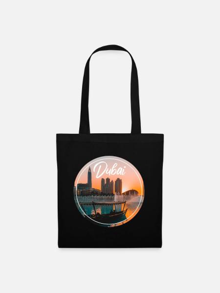 Dubai Sonnenuntergang Skyline Boot - Stoffbeutel - Schwarz