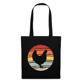 Poulet - Sac en tissu - noir - Devant