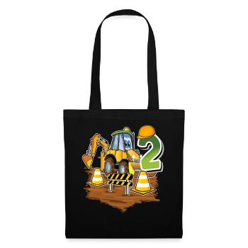 2 years excavator children's birthday - Tote Bag - black - Front