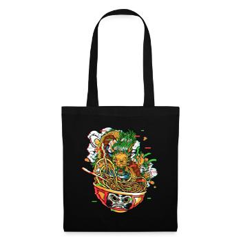 Ramen Drache In Daruma Bowl Vaporwave Kanagawa - Stoffbeutel - Schwarz - Vorne