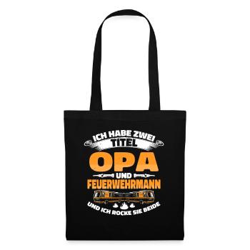 Feuerwehrmann Freiwillige Feuerwehr Opa Geschenk - Stoffbeutel - Schwarz - Vorne