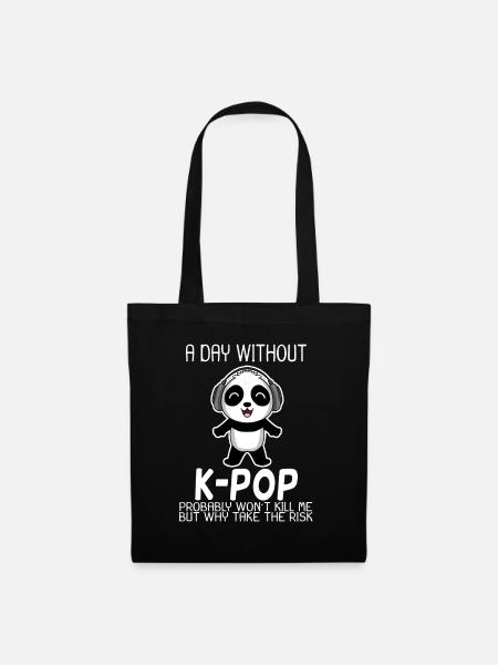 K-Pop Panda - Stoffbeutel - Schwarz