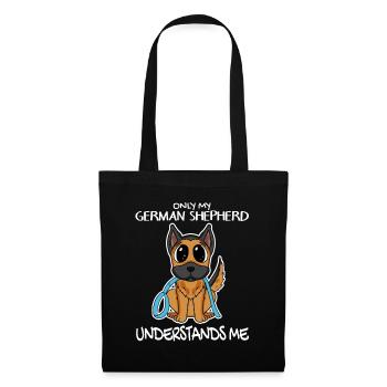 Deutscher Schäferhund - Stoffbeutel - Schwarz - Vorne