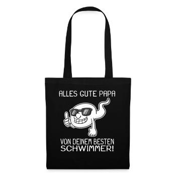 Alles gute Papa Vatertag Geschenk - Stoffbeutel - Schwarz - Vorne