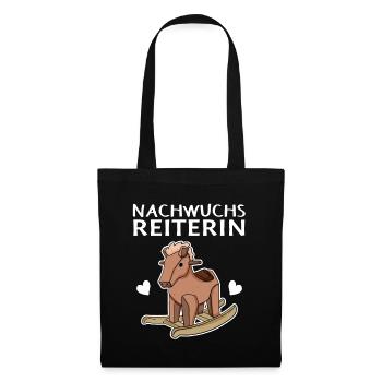 Reiterin Nachwuchs Pferd - Stoffbeutel - Schwarz - Vorne