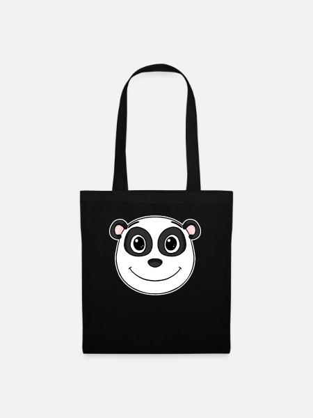 Panda - Stoffbeutel - Schwarz