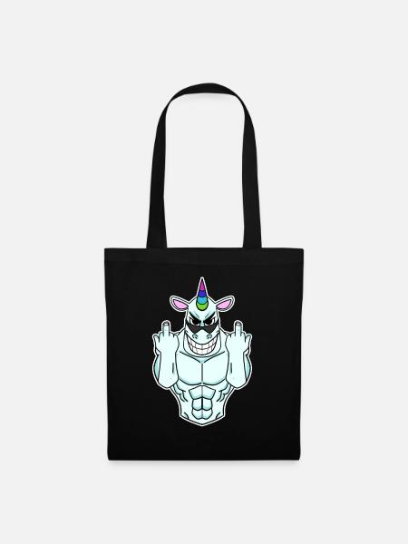Unicorn middle finger - Tote Bag - black