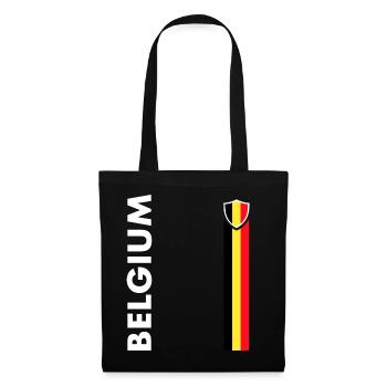 Football Drapeau drapeau drapeau Belgique Soccer - Sac en tissu - noir - Devant