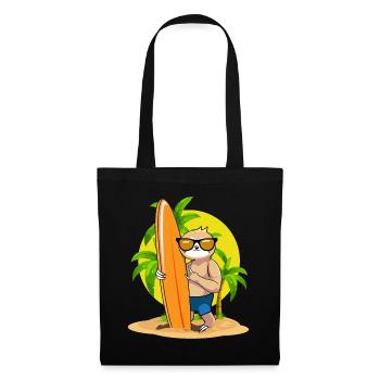 Surfing Sloth Kawaii Beach Surfer Aesthetic Surf - Tote Bag - black - Front