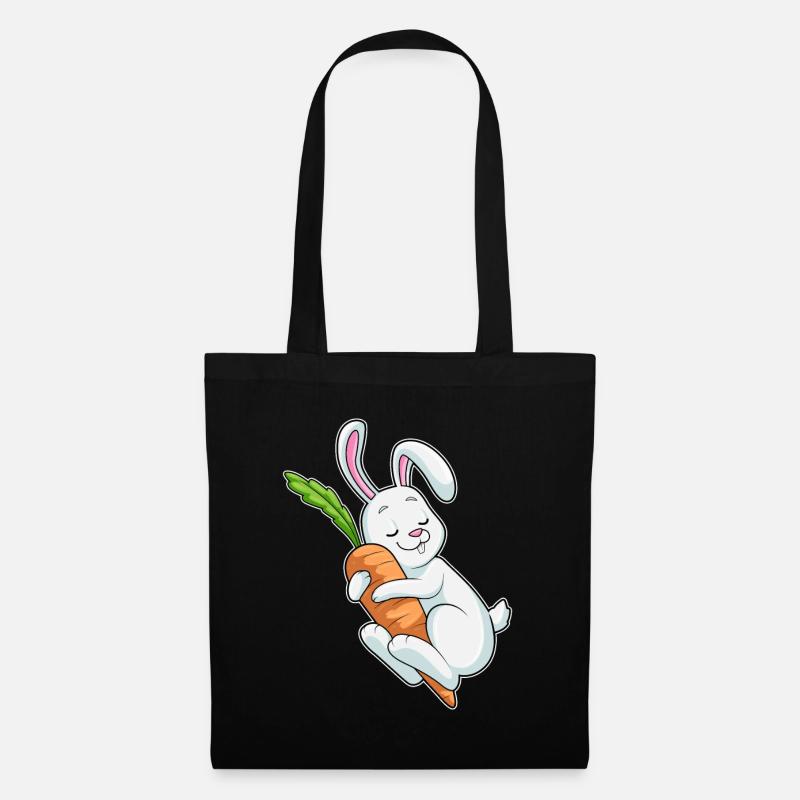 Hase Karotte - Stoffbeutel - Schwarz
