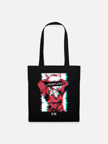 Heartless Anime Girl Vaporwave Aesthetic Otaku - Stoffbeutel - Schwarz