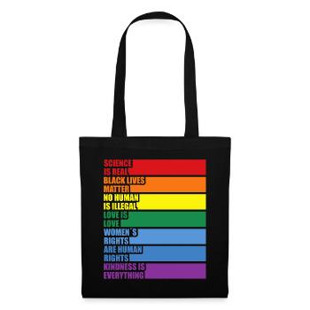 Science Is Real Black Lives Matter LGBTQ CSD Pride - Stoffbeutel - Schwarz - Vorne