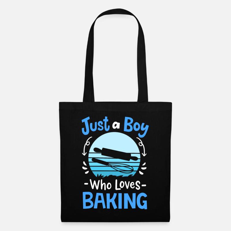 Backen Bäcker Retro - Stoffbeutel - Schwarz