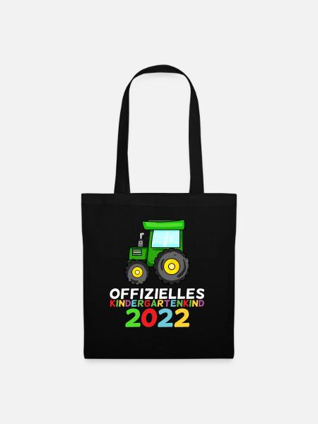 Kindergarten 2022 Traktor Geschenk - Stoffbeutel - Schwarz
