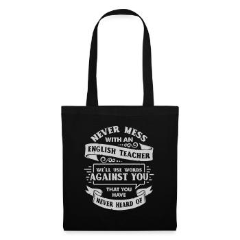 English Teacher Profession Job English Teacher Gift - Tote Bag - black - Front