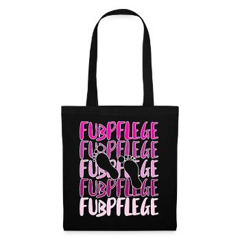 Fußpflege Pediküre Podologe Nagelstudio Geschenk - Stoffbeutel - Schwarz - Vorne