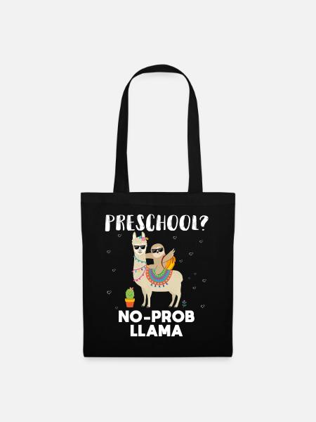 Vorschule kein Prob Lama - Stoffbeutel - Schwarz