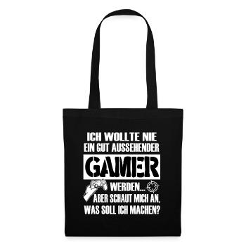 Gamer Selbstironie Spruchbild Progamer - Stoffbeutel - Schwarz - Vorne
